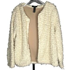 H&M Cardigan Women's size large Cream Boucle popcorn fairy cottagecore luxe cozy